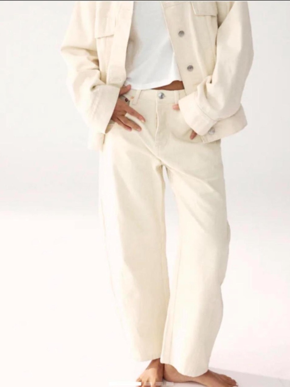 Parke Horseshoe Cream Barrel Jeans